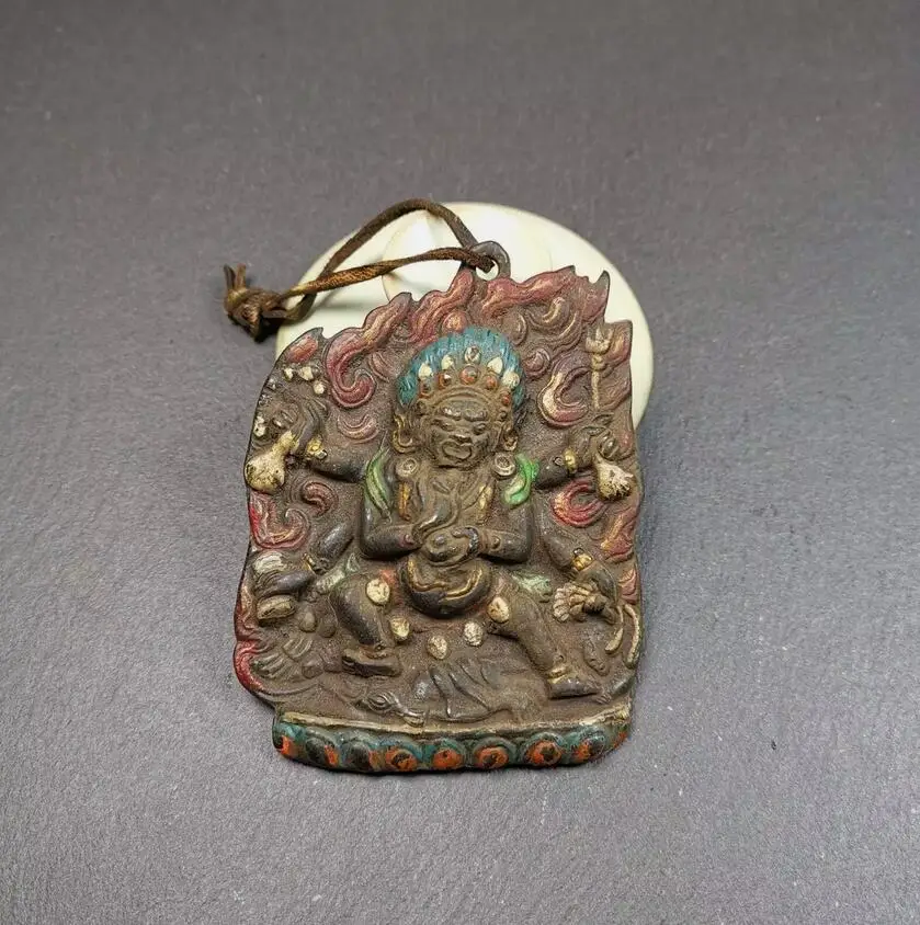 

Gandhanra Antique Tibetan Buddha Statue,Mahakala Badge, Buddhist Protector Deity