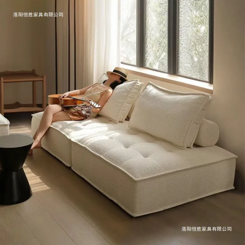 Lazy sofa tofu sofa square combination apartment small apartment Italian simple leisure single bedroom Internet celebrity style