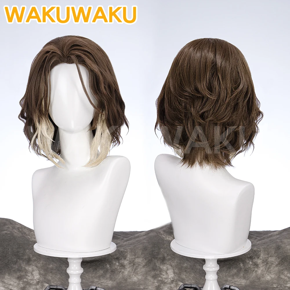 متوفر فيكتور كوسبلاي شعر مستعار دانتيل أمامي لعبة LOL كوسبلاي WakuWaku للرجال شعر بني قصير فيكتور الهالوين كوسبلاي شعر مستعار بغطاء مجاني