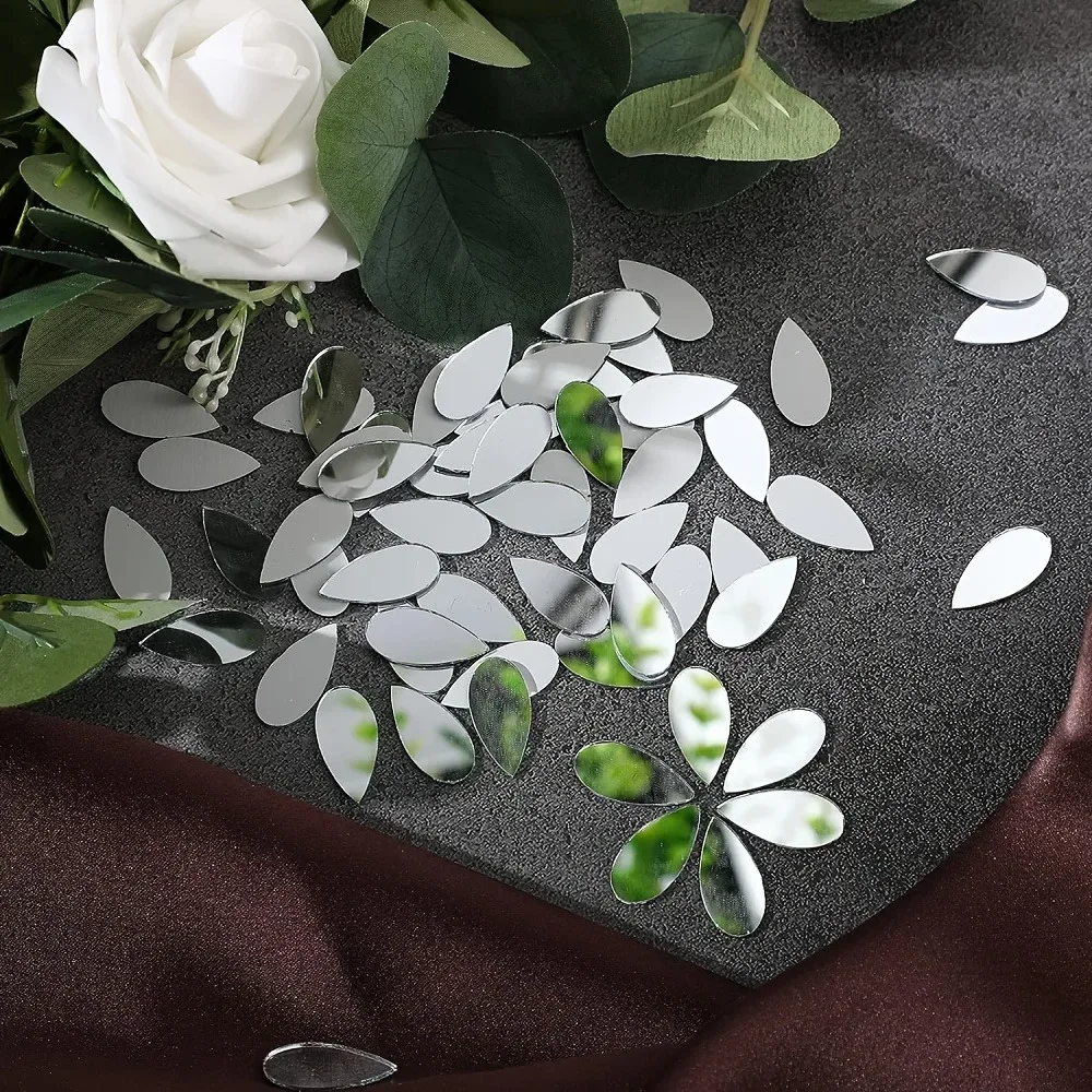 100/200pcs Mini Droplet Mirror Wall Stickers, Self-Adhesive Acrylic Mirror Decor, Suitable for Home And Crafts