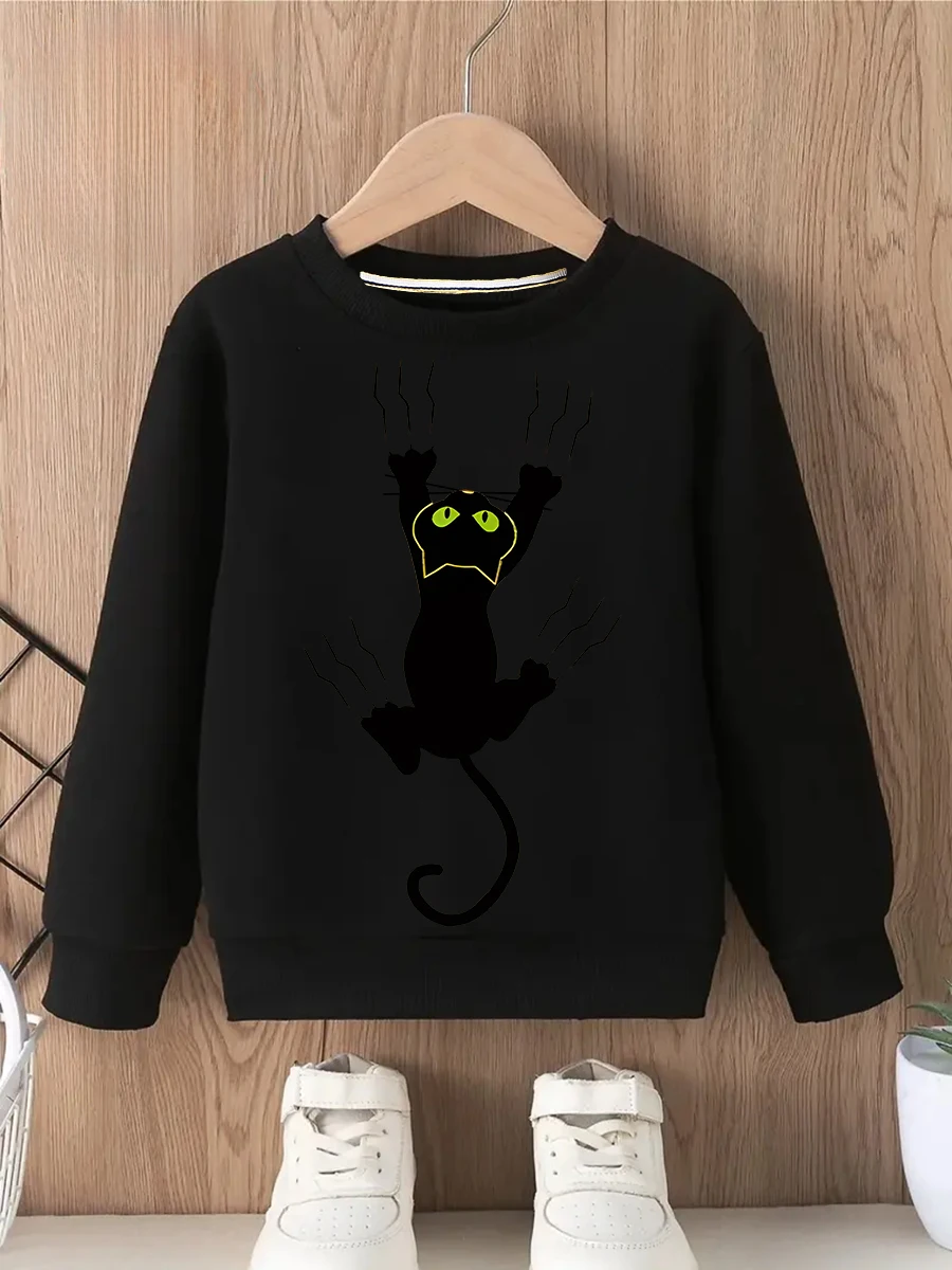 

Толстовка с круглым вырезом и длинным рукавом с принтом, повседневная, теплая, стильная, с индивидуальным узором, тяжелая вес (вес ткани 220–320 г/м2)