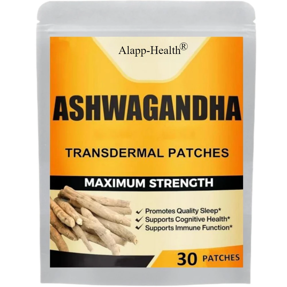

30 пластырей Ashwagandha корневые трансдермальные Пластыри для энергии, когнитивной функции, иммунной поддержки