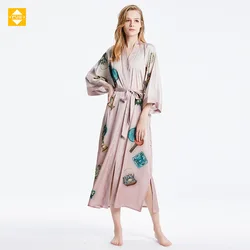 Pijamas de seda de Mora, ropa de casa alargada informal, 100%, venta directa de fábrica