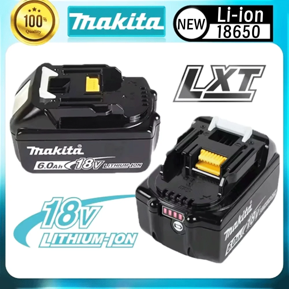 

100% Original Makita Rechargeable Battery, Replaceable LED Lithium-ion, 6.0Ah 18V BL1860B BL1860 BL1850 BL1830 BL1815 2025