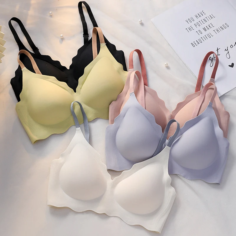 New Thin Seamless Underwear Women Small Breasts Gathered Girls' Breasts Anti-sagging Anti-sagging No Steel Ring Anti-light Bra