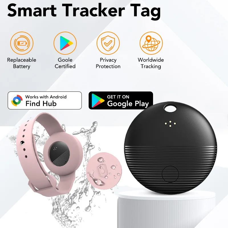 New Android Wristband Tracker Waterproof Global Anti-lost Locator Bracelet for Google Find Hub for Pet Kids Safety Tracking