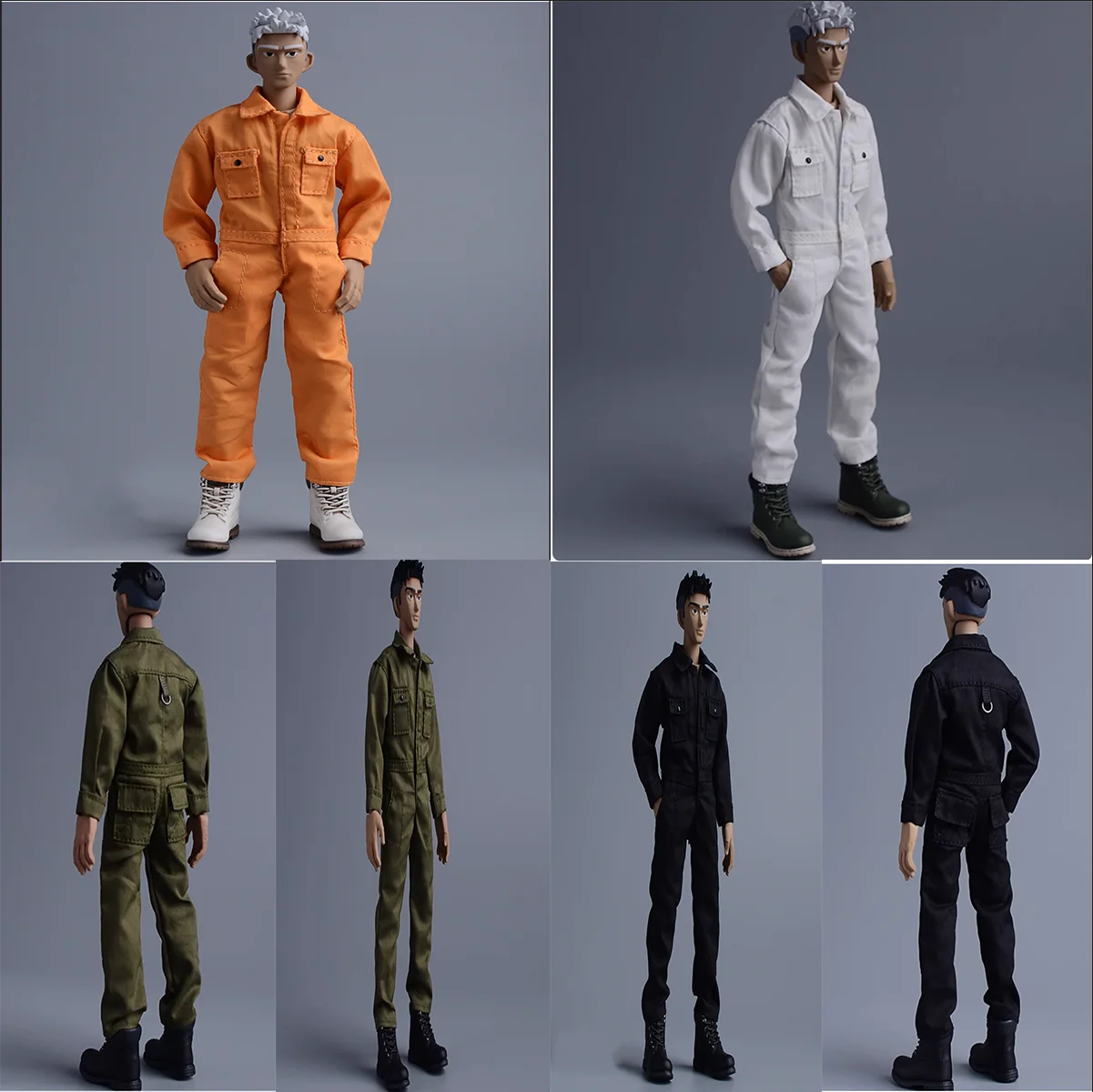 Fanatic 1/12 Soldier Trendy Clothes Bodysuit One-piece Pants Suit Loose Workwear Jumpsuit Model for 6