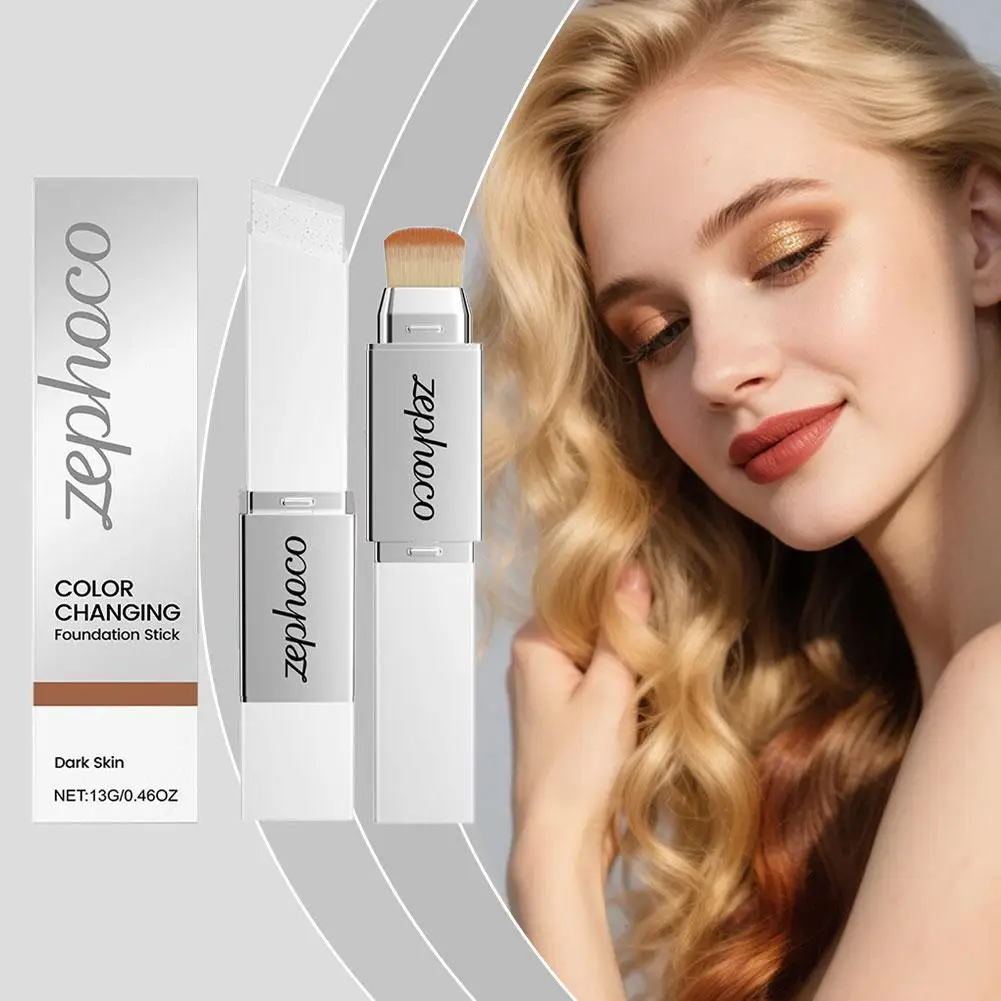 Koreanischer ZEPHOCO 2-in-1-Make-up-Stick mit farbwechselnder Foundation, langanhaltendes, feuchtigkeitsspendendes Make-up, High Concealer Power Makeup