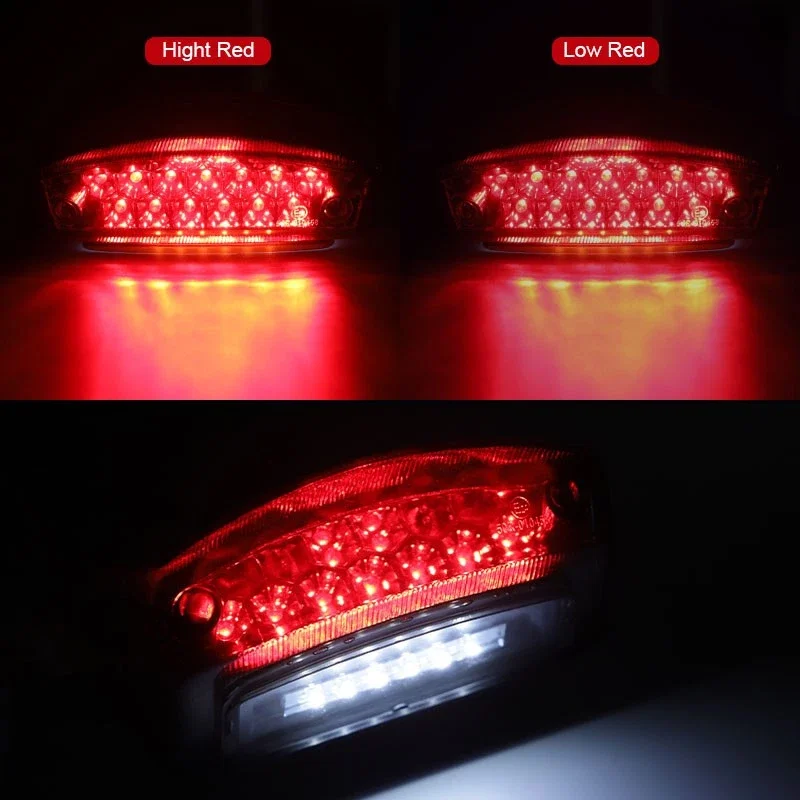15 LED Rear License Plate Light Brake Integrated Taillight High Low Red For Banshee Polaris Kymco Motorcycle Dirt Bike ATV Quad