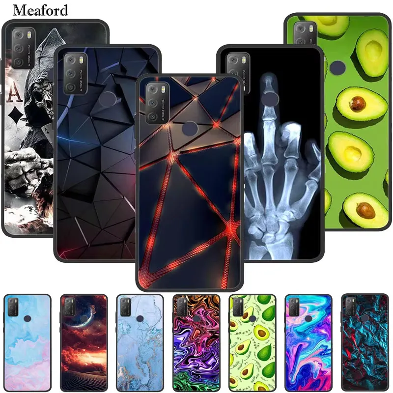 Para alcatel 1s 2021 caso de luxo silicone tpu capa macia caso telefone para alcatel 1s 2020 à prova de choque bonito tpu pára-choques fundas coque