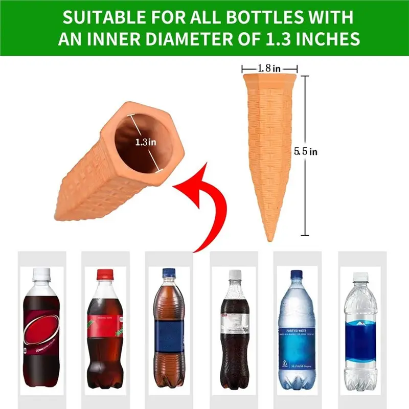 ABRW-Plant Watering Stakes Spikes For Wine Bottles 1 Set Indoor Plant Watering Devices Terracotta Automatic Plant Waterers