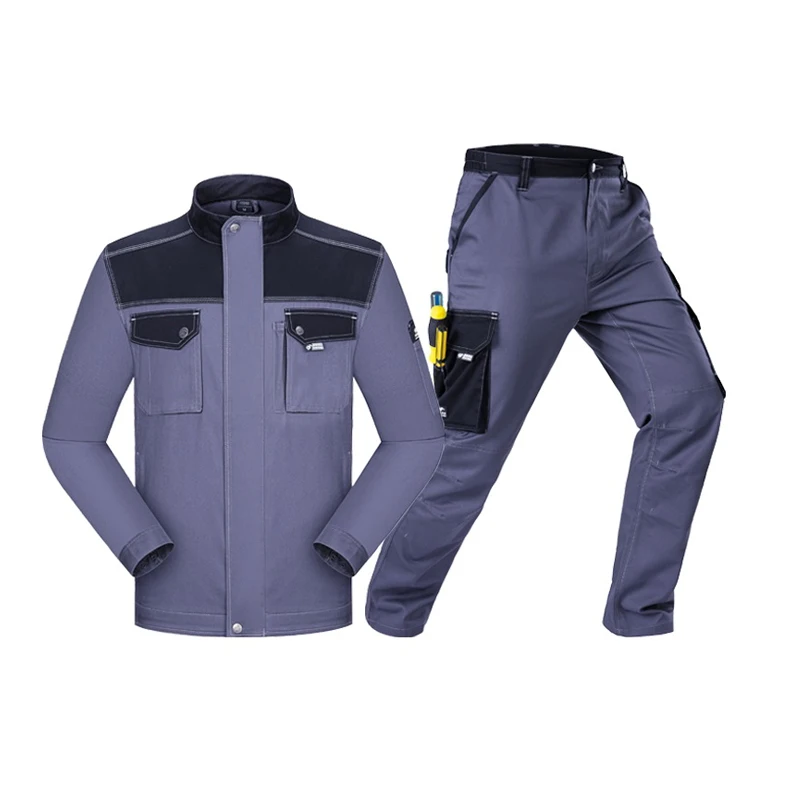 Welding Work Coverall Wear Resistant Electrician Uniform Dirt-Resistant Long Sleeve Car Workshop Mechanic Plus Size Jacket+Pants