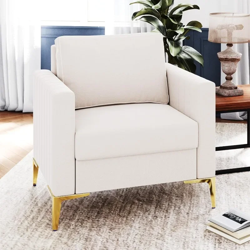 

Armchair, Accent Chairs with Extra Deep Seats, Couch for Living Room, Apartment, Room Office, Ivory