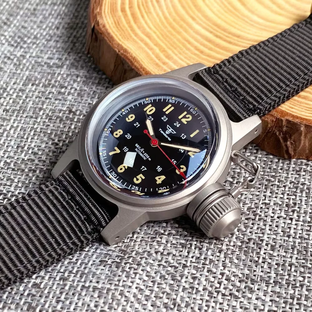 Tandorio 36mm Diver Watch Sandblast Aviation design MIYOTA 8215 PT5000 Mechanical Wristwatch Sapphire Crystal Glass Luminous