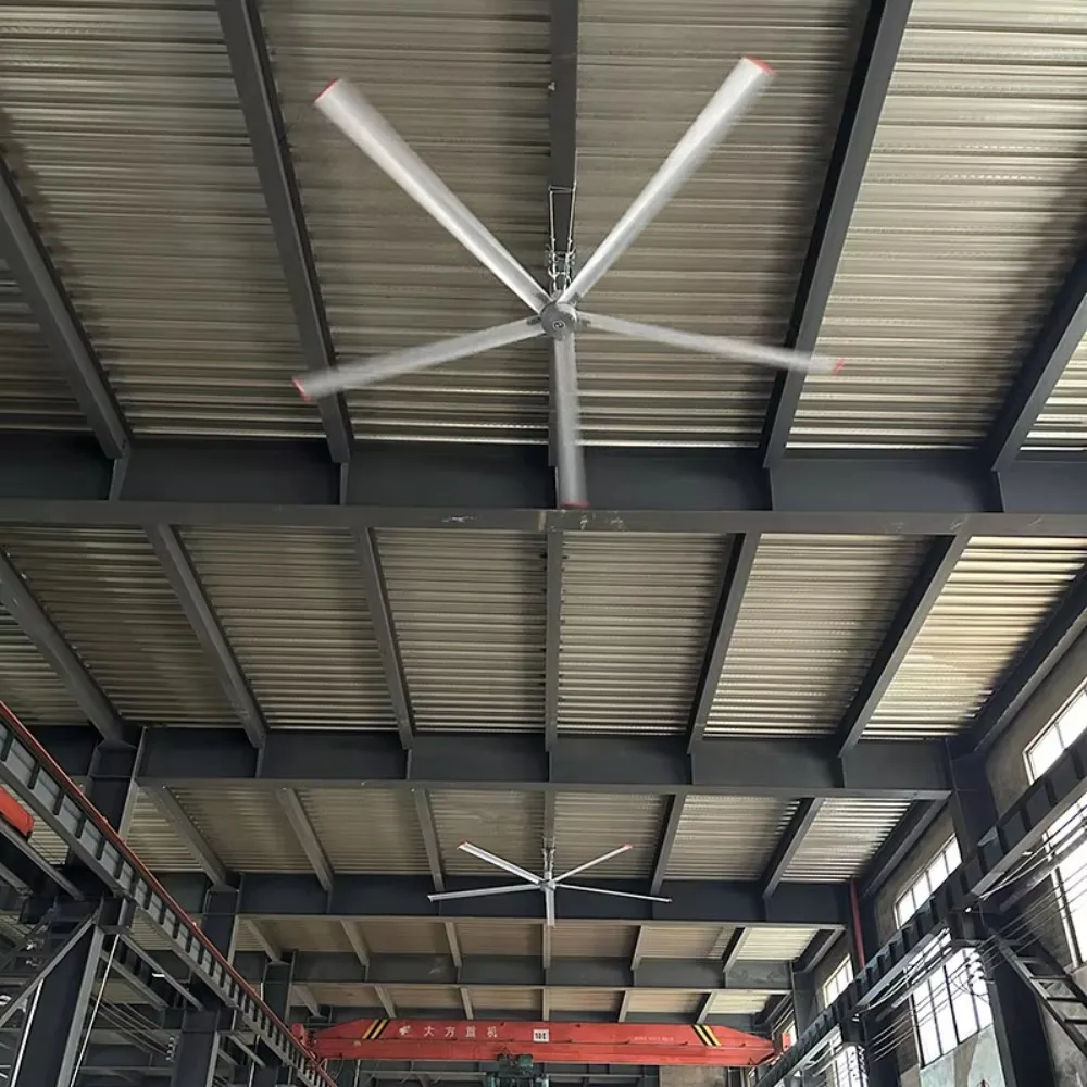 PMSM Motor HVLS Fan Energy Saving Industrial Ceiling Fans Large Air Volume Ventilation for Warehouse Gym Factory