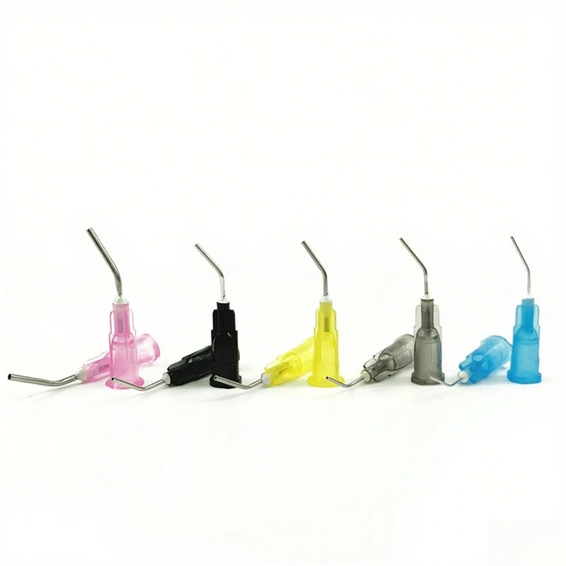 

500 шт. универсальные стоматологические изогнутые насадки 30-45 ° Угол | Многоцветная защелкивающаяся подходит для Etchant, текущей смолы, доставки гидроксида кальция
