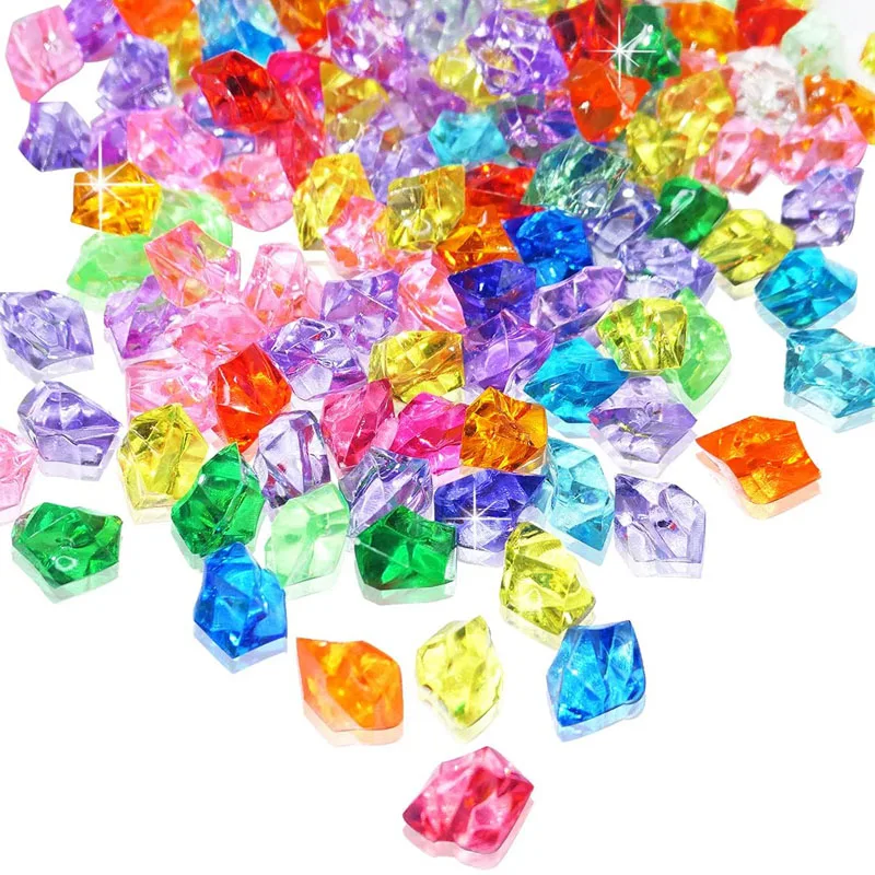 150PCS Ice Rocks Multi Color Acrylic Jewels Gems Halloween Pirate Treasure Toys Party Favors For Kids Goodie Bags Novelty Gifts