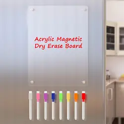 Acrylic Menu Board for Kitchen Fridge, Clear Weekly Meal Planner Dry Erase Board Calendar for Refrigerator, to Do/Grocery/Shoppi