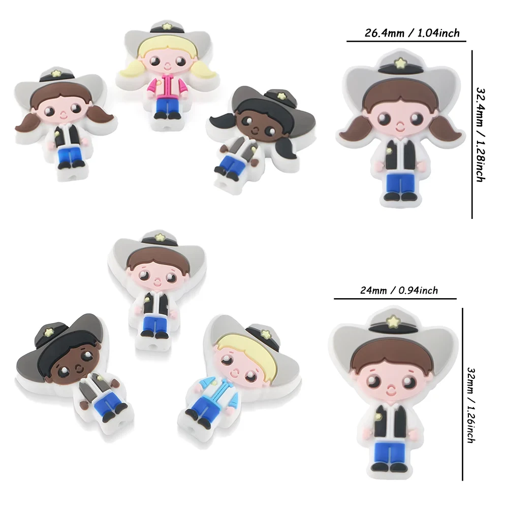 6 Stück Silikon-Hüte für Jungen/Mädchen, Focal Beads für Schmuck, DIY-Armband, Halskette, Rucksack, Ohrringe, Charm, handgefertigtes Zubehör