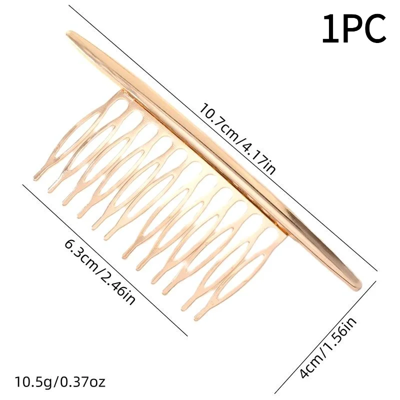 1PC Elegant Metal Hair Combs For Women Girls Fashion Shiny Hair Clip Pin Hair Styling For Women Comb Pin Female Hair Accessorie