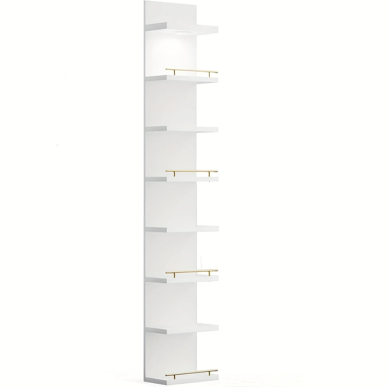 8 Tier Wall Shelf Unit,White Lack Shelf,Vanity Floating Shelves with LED Light,Display Floating Shelves for Bedroom,Living Room