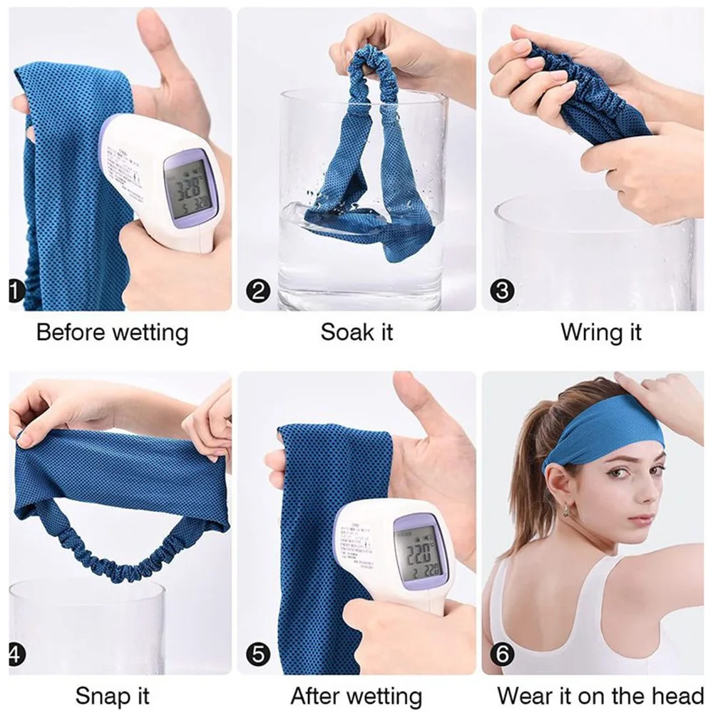 Sports Athletic Headbands Cooling Sweatband for Men Women Running Cycling Hiking Yoga Fitness Headwrap