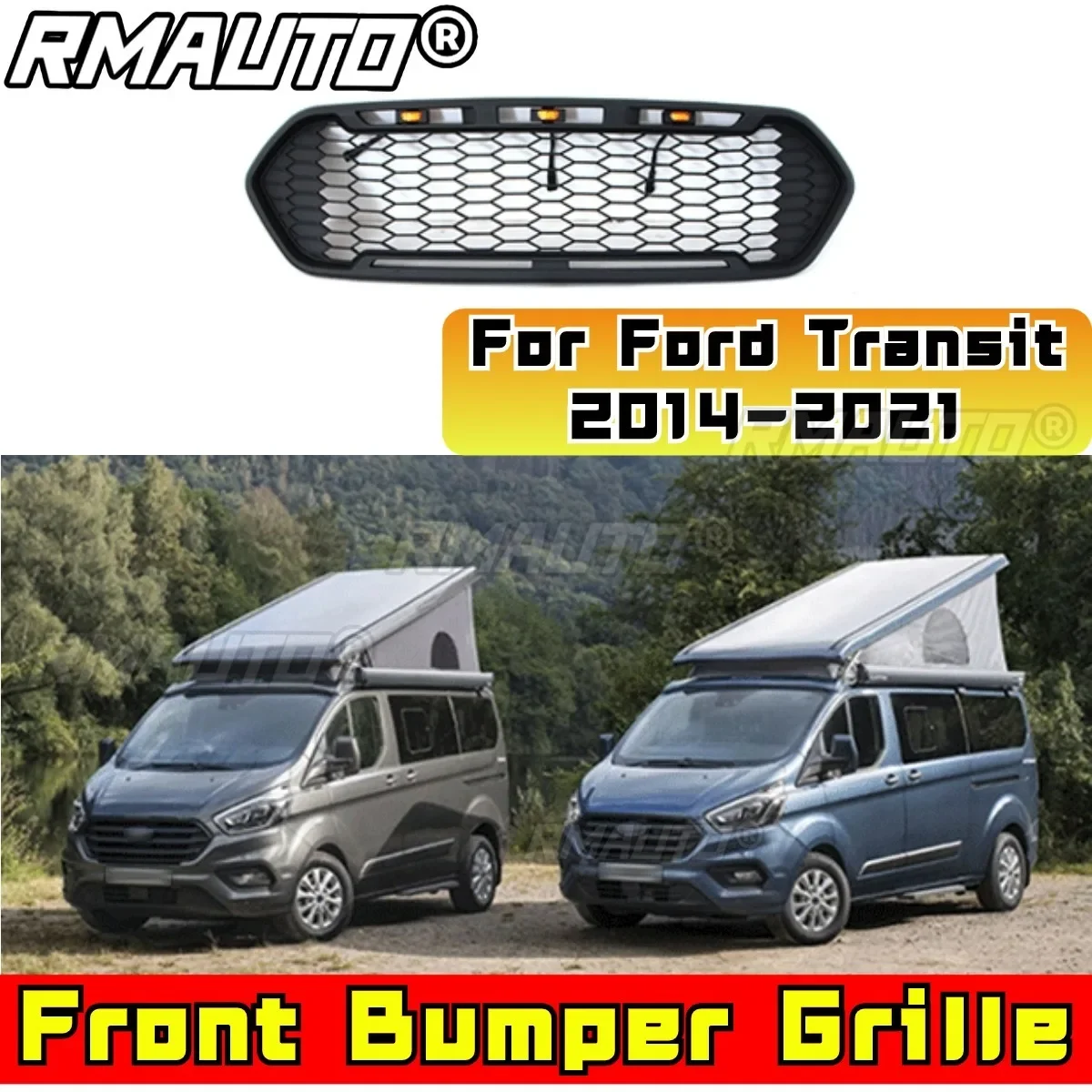 Car Bumper Grill Front Bumper Racing Grille Grill Body Kit For Ford Transit 2014-2021 Europe CUSTOM Edition Car Accessories