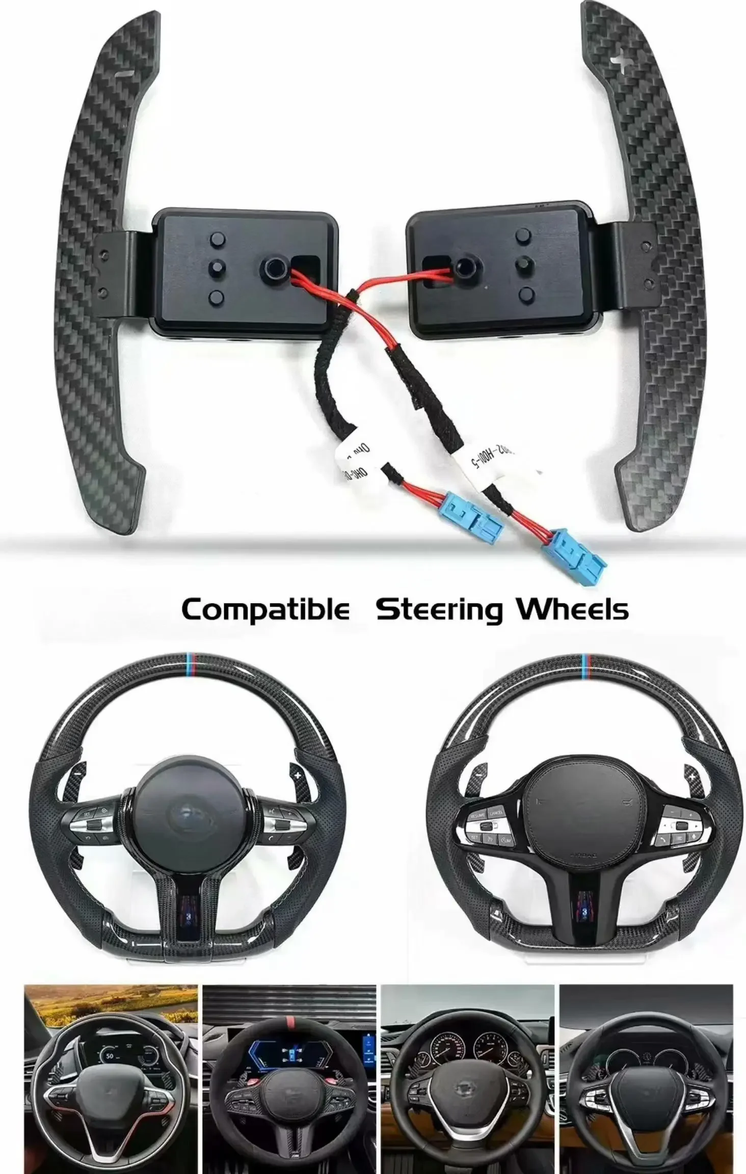 Magnetics  Shift Paddle For F30 F80 F87 F90 M3 Carbon Fiber Steering Wheel LED Magnetics  Shift Paddles For BMWs