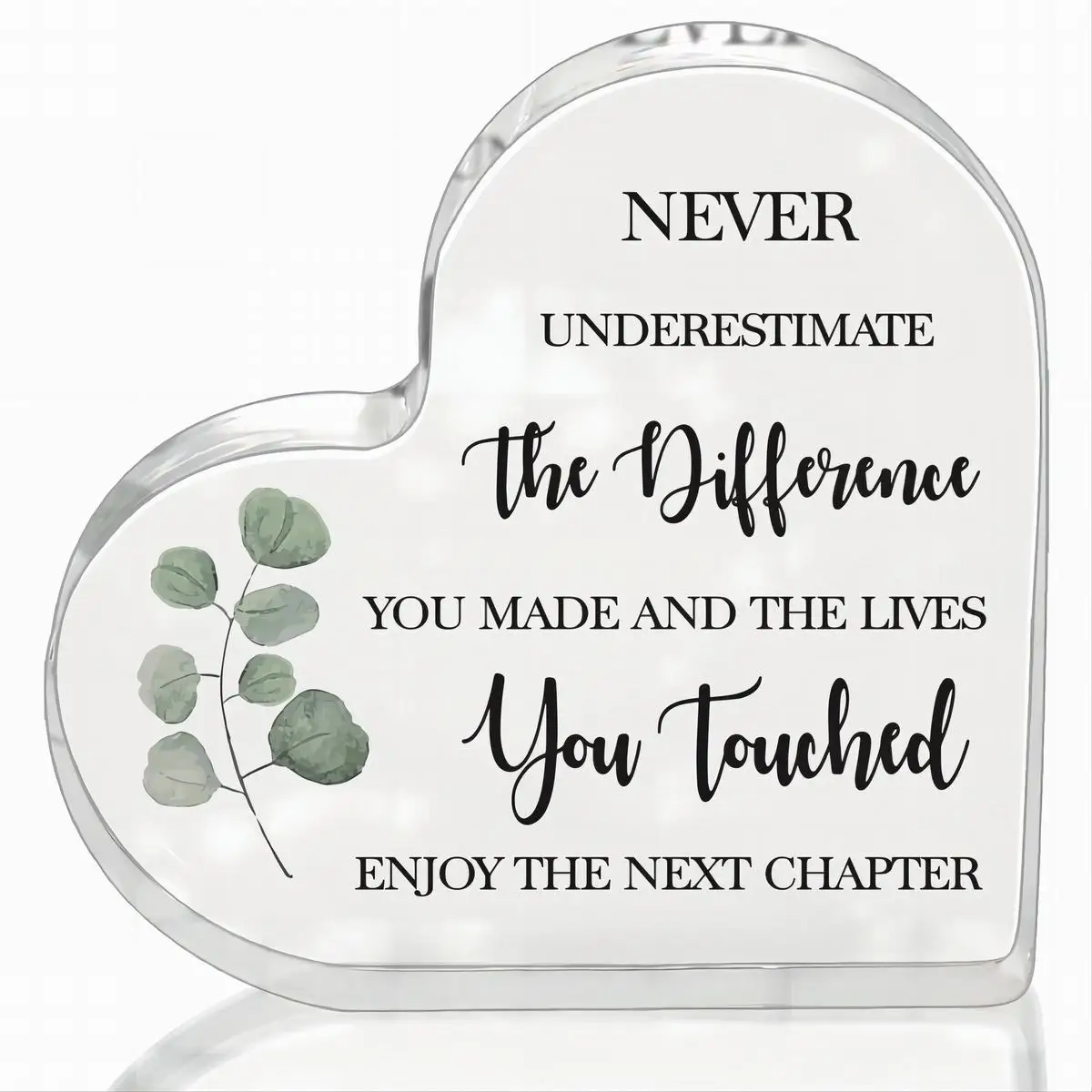 Coworker Gifts for Women Men, Never Underestimate the Diffefence, Retirement Gifts New Job Leaving Gifts Acrylic Heart Keepsake