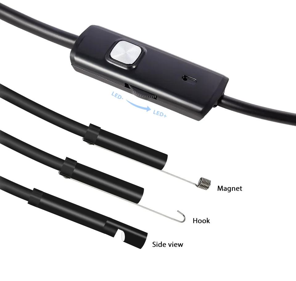 Caméra endoscopique Android 3 en 1, 7mm, micro USB, type C, boroscope, mini, étanche, LED, inspection de voiture, pour HUAWEI XIAOMI PC