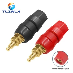 4mm Banana Plug Adapt Socket Red Black Test Connector Power Supply Binding Post Terminal Audio Amplifier Speaker Cable