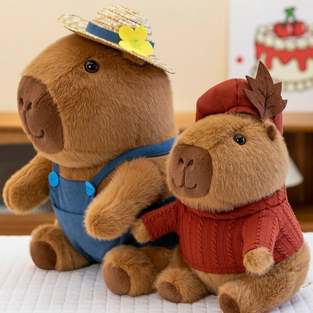 Peluche Capybara Kawaii, jouet de dessin animé, beurre moelleux, simulation de Noël