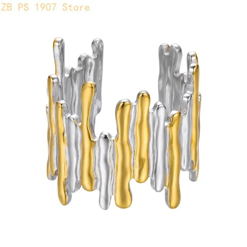Geometric Metal Statement Ring for Daily Outfits and Social Looks 55KA