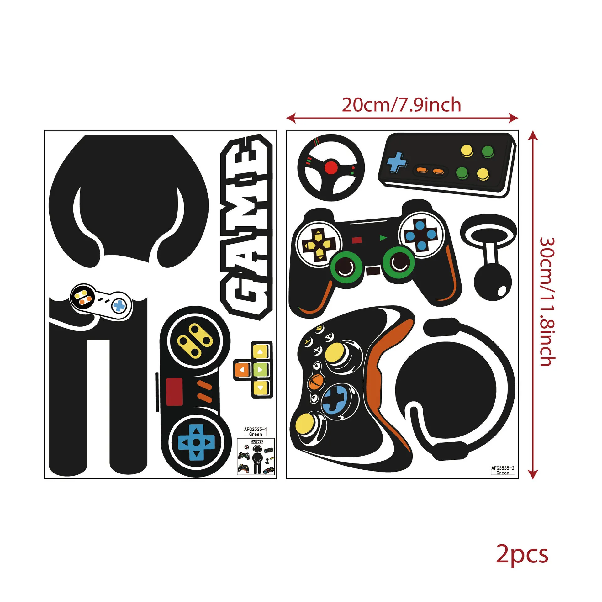Game Handle Gaming Zone Luminous Wall Stickers Glow In The Dark Sticker For Boys Room Living Room Bedroom Home Decor Poster view 2