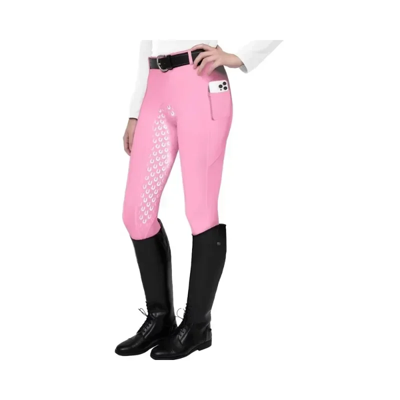 Women's full-seat equestrian breeches Riding tights 2 pockets with silicone grip leggings, suitable for equestrian