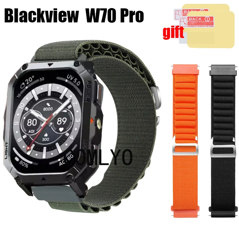 

3в1 ремешок для Blackview W70 PRO, нейлоновый мягкий браслет, ремешок, защитная пленка для экрана