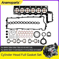 Engine Overhaul Cylinder Head Full Gasket Set Kit For BMW 330d 530d 730d X3 X5 M57 3.0L 11120150670