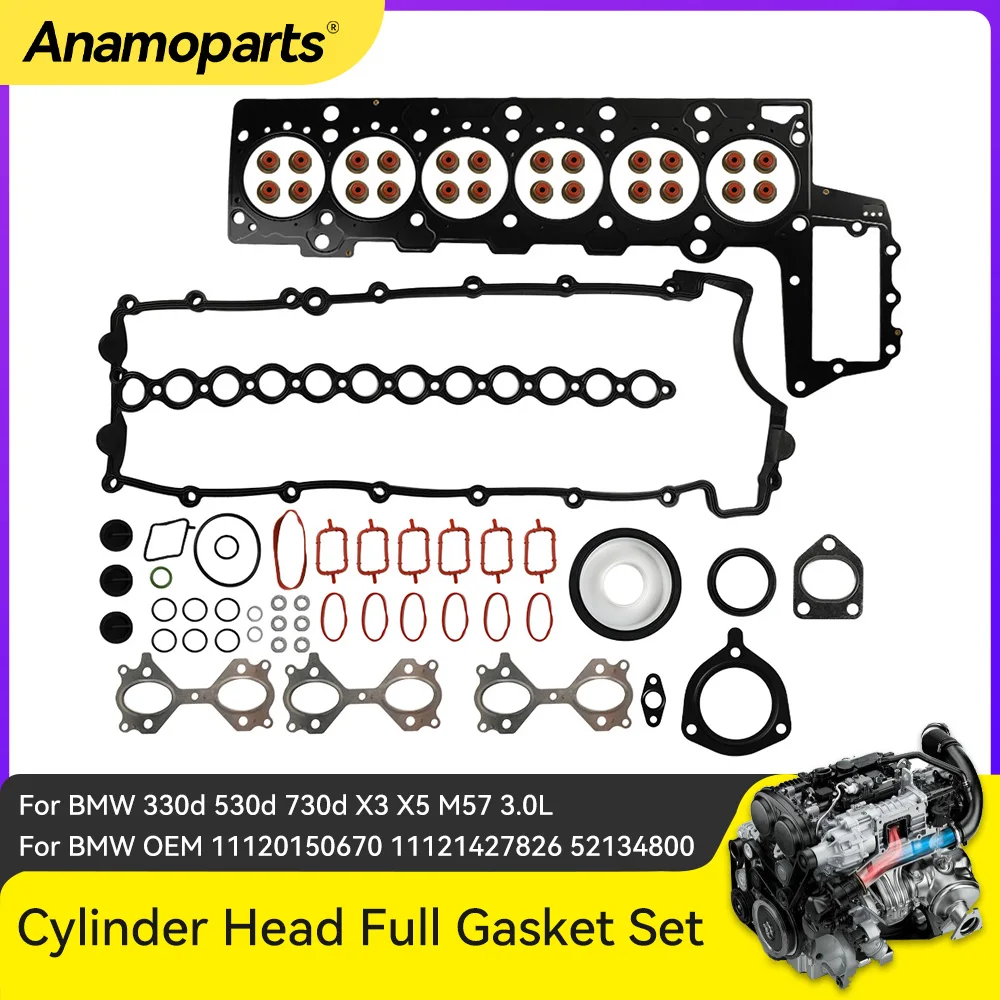 Engine Overhaul Cylinder Head Full Gasket Set Kit For BMW 330d 530d 730d X3 X5 M57 3.0L 11120150670