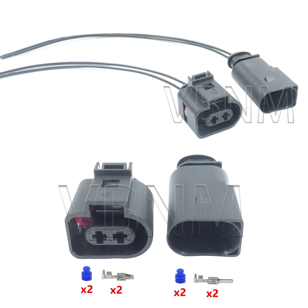 2 Pin 8D0973822 1J0973722 1717692-1 1-966867-2 Car Solenoid Valve Plug Fog Light Horn Wire Cable Socket For VW Audi