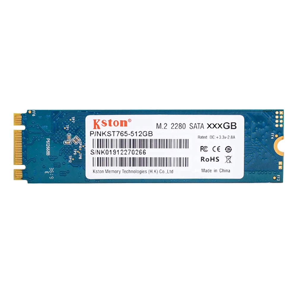 

Внутренний твердотельный накопитель Kston 256 ГБ SSD M.2 NGFF 2280 SATA 6 Гб/с 3D NAND TLC 500 МБ/с