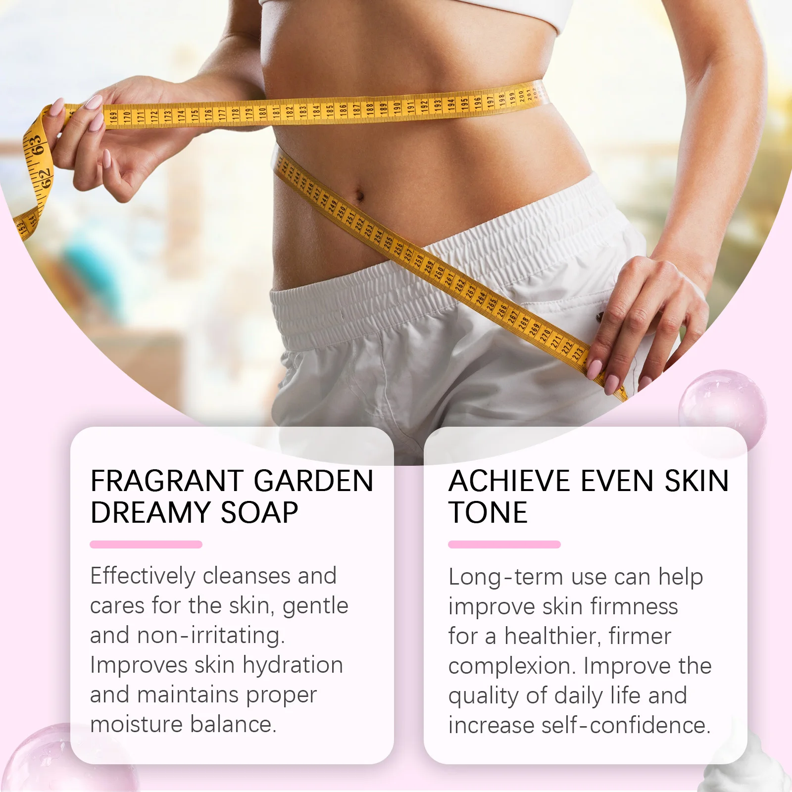 OCEAURA Duftender Garten-Traumseife Tiefenreinigend und Effektiv Schmutzentfernend Badeseife 100g Zur Gesichtsreinigung und Dusche – Detail 2