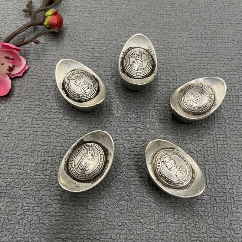 

Antique Miscellaneous Collection Antique Qing Dynasty before Five Emperors after Five Emperors Old Sycee Solid Silver Ingot Qing