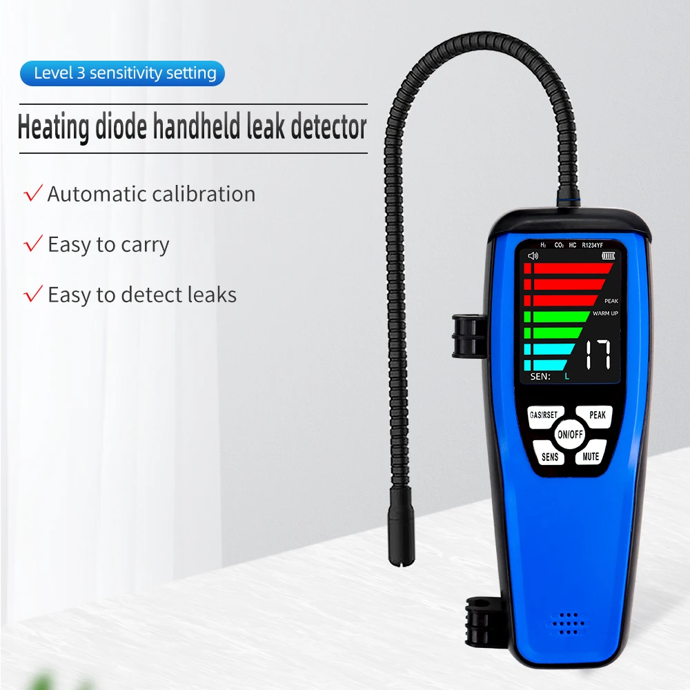Diodo Aquecido Refrigerante Vazamento Detector ar Condicionado Refrigeração Sistema Detector de Gás Handheld Vazamento Tester Ld200