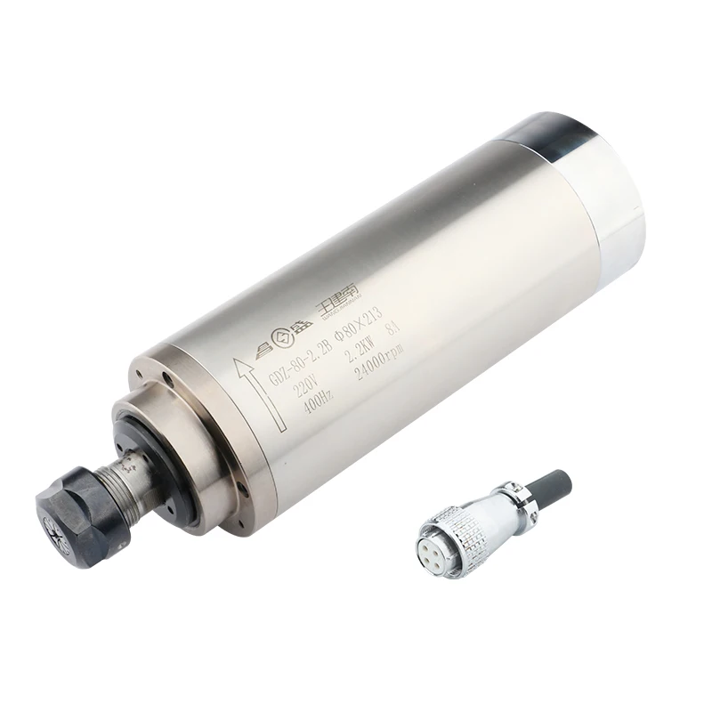 Fotografia 3: Motor Spindle Er20 de 2.2kw Gdz 80, Refrigerado a Água, 220v, para Máquina CNC de Retificação