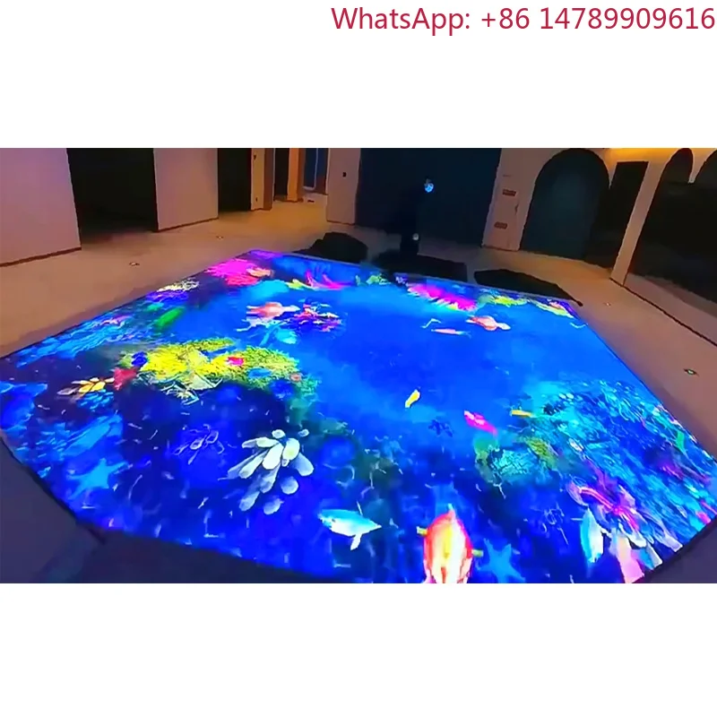 Floor Screen Interactive LED Floor Screen Waterproof LED Floor ScreenHigh Refresh RateHeavy-dutyFootTraffic