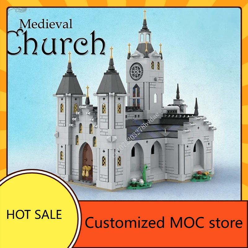 1445PCS ized MOC Medieval Church StreetView Puzzles DIYAssembly Holiday Toys Birthday Christmas Gifts Sets for Kids Ages