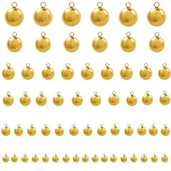 20PCS Ball Charms 3/4/5/6/8/10mm Golden Round Ball Beads Pendants DIY Earrings Necklace Findings Jewelry Making Supplies No Fade