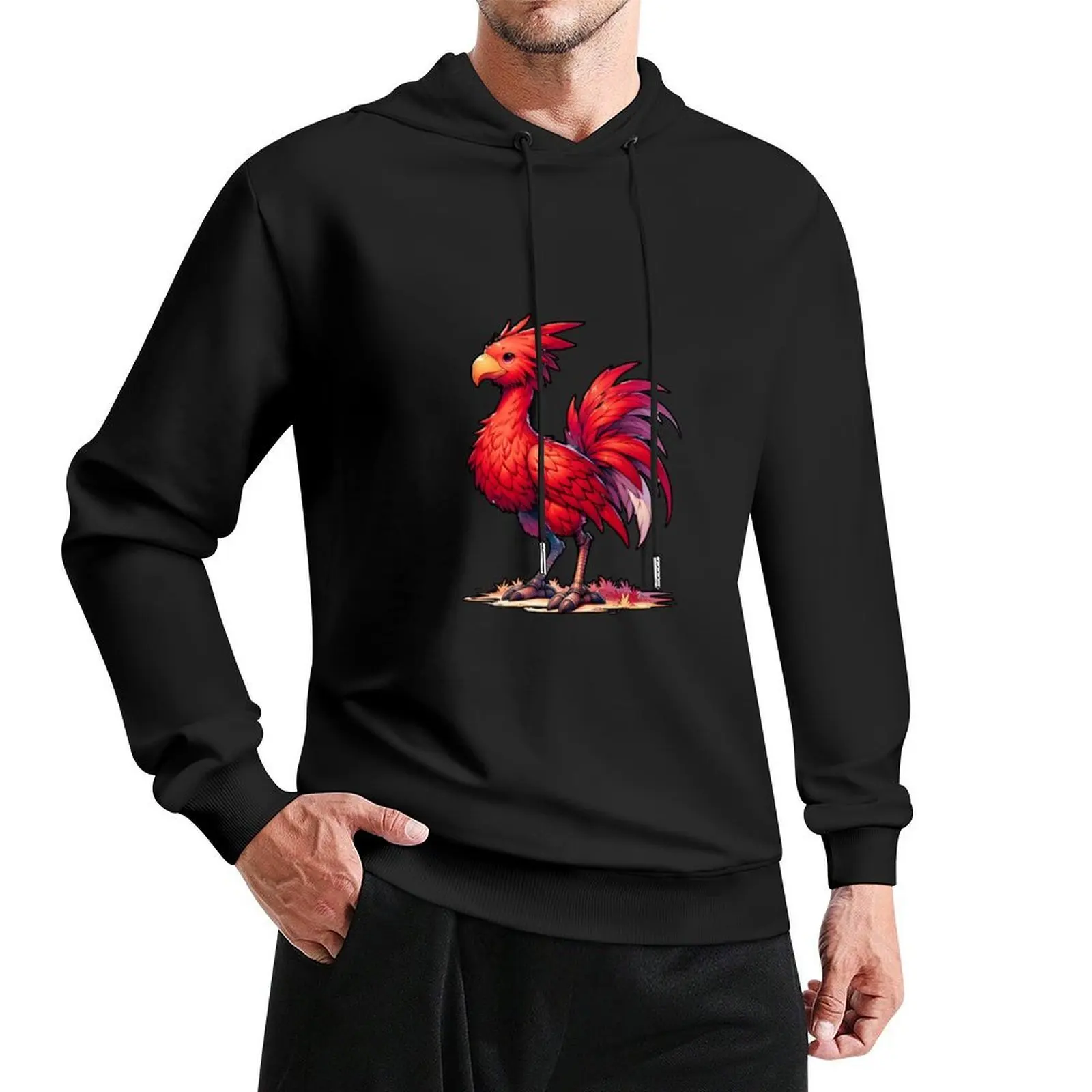 الأحمر Chocobo هوديي الخريف الرجال مصمم الملابس مقنعين قميص الرجال الملابس البلوز هوديس