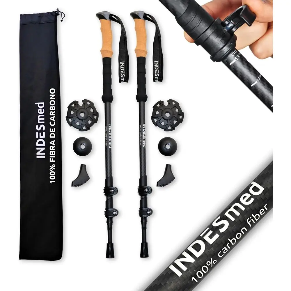 

100% Carbon Fiber Trekking Poles (2 Units) - Strong & Durable - Ultra Lightweight & Collapsible - Conquer Any Terrain: Muddy Tra