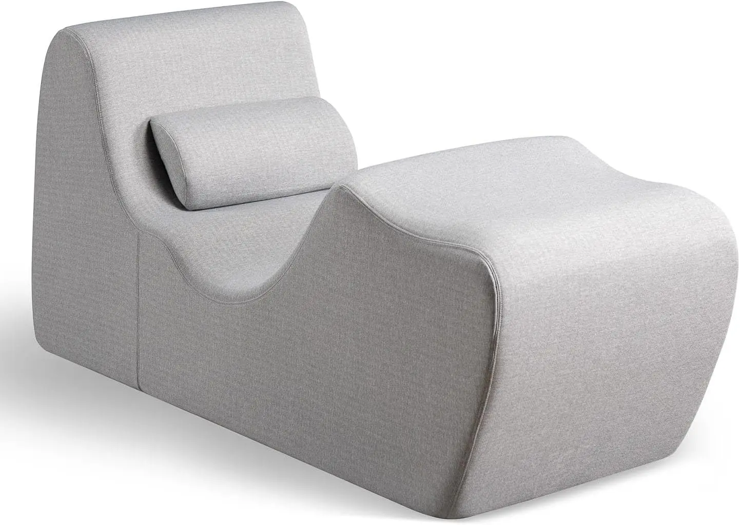 Foam Recliner for Living Room, Ergonomic Positioning for Better Relaxation, Pillow Included, No Assembly, Light Grey